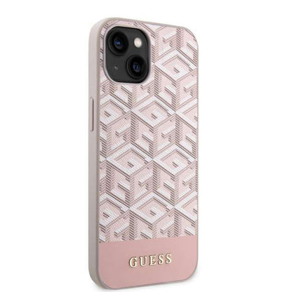Ovitek MagSafe za Apple iPhone 14, Guess, GCube Stripes, Roza