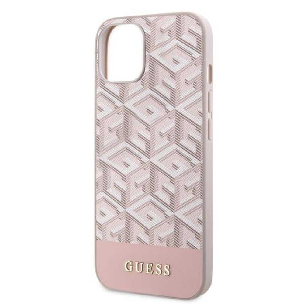 Ovitek MagSafe za Apple iPhone 14, Guess, GCube Stripes, Roza