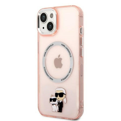 MagSafe ovitek za Apple iPhone 14, Karl Lagerfeld, Ikonik Karl & Choupette, Roza