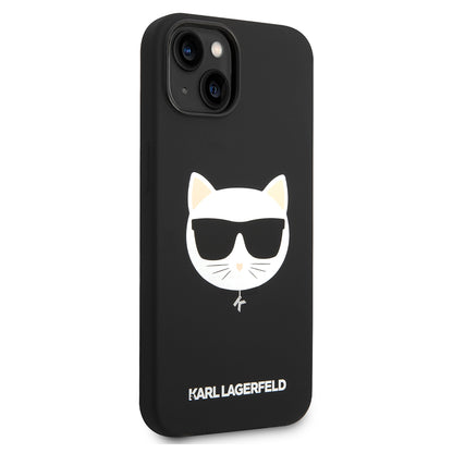 MagSafe Case for Apple iPhone 14 Plus, Karl Lagerfeld, Silicone Choupette's Head, Black