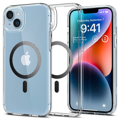 Ovitek MagSafe za Apple iPhone 14 Plus, Spigen, Ultra Hybrid Carbon, Prozoren