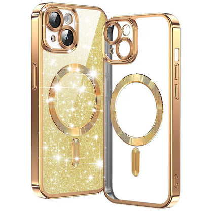 Ovitek MagSafe za Apple iPhone 14 Plus, Techsuit, Luxury Glitter, Zlata