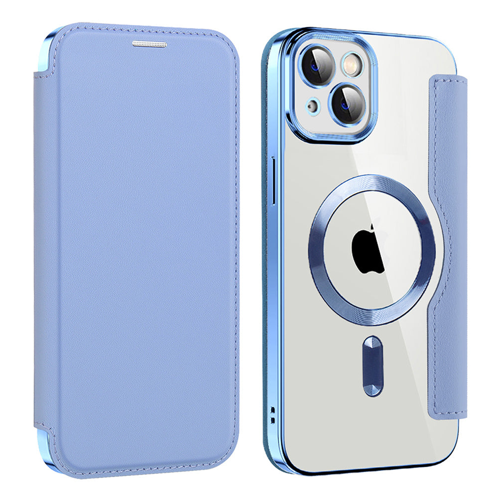 Ovitek MagSafe za Apple iPhone 14 Plus, Techsuit, SmartMag Book, modra