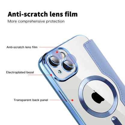 Ovitek MagSafe za Apple iPhone 14 Plus, Techsuit, SmartMag Book, modra