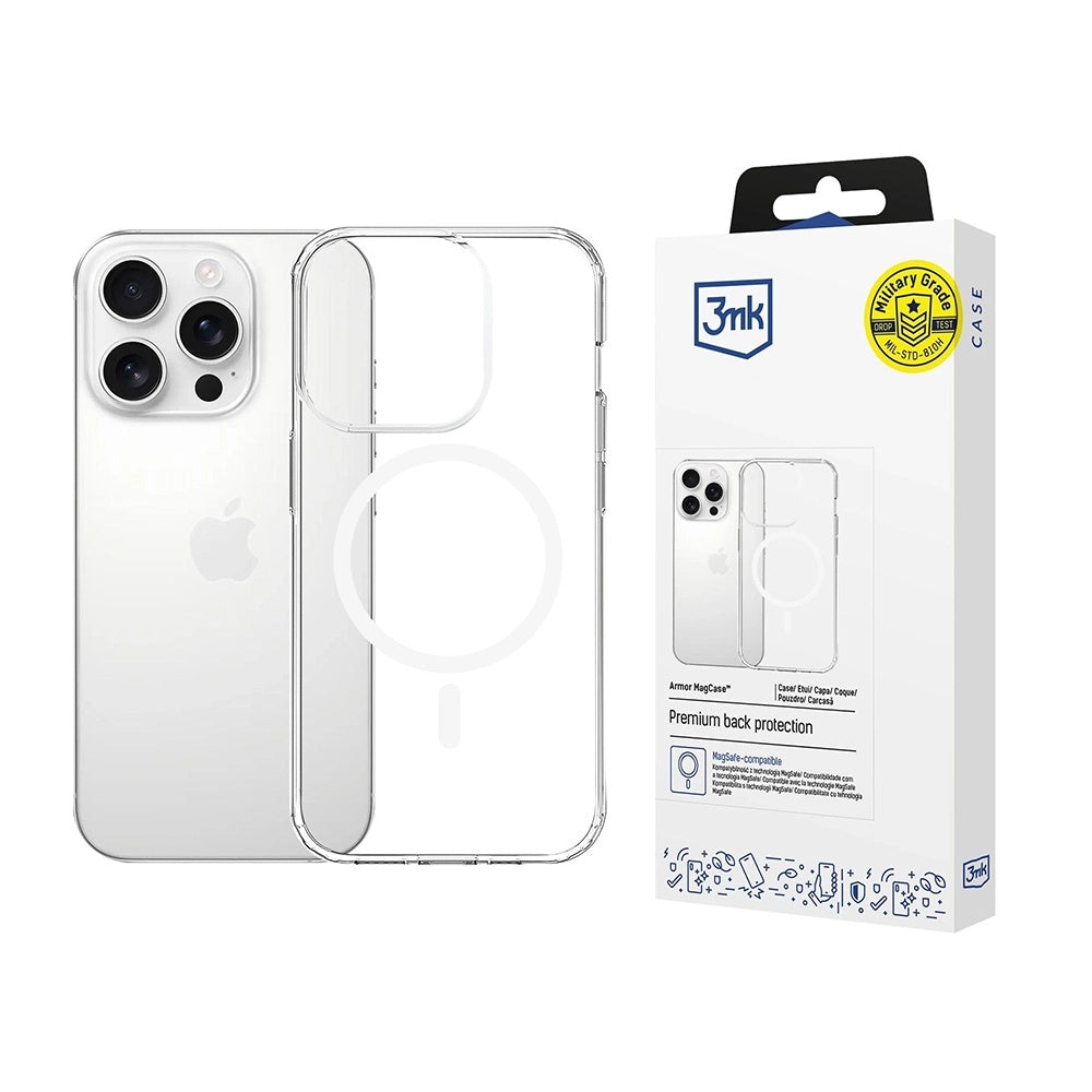 MagSafe ovitek za Apple iPhone 14 Pro, 3MK, Armor MagCase, Prozoren