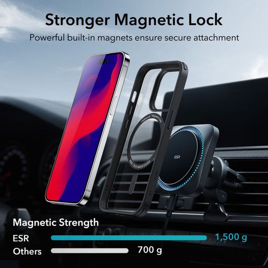 Ovitek MagSafe za Apple iPhone 14 Pro, ESR, Classic Hybrid, Črno prozoren
