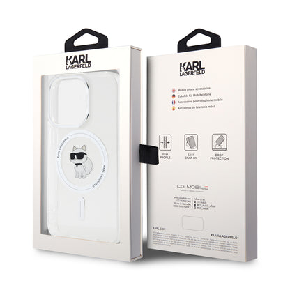 Ovitek MagSafe za Apple iPhone 14 Pro, Karl Lagerfeld, IML Choupette, Prozoren