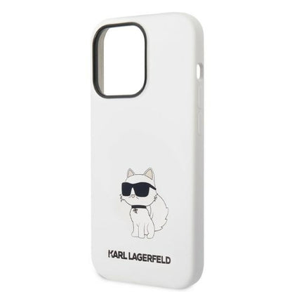 Ovitek MagSafe za Apple iPhone 14 Pro, Karl Lagerfeld, Silicone Choupette, Bela