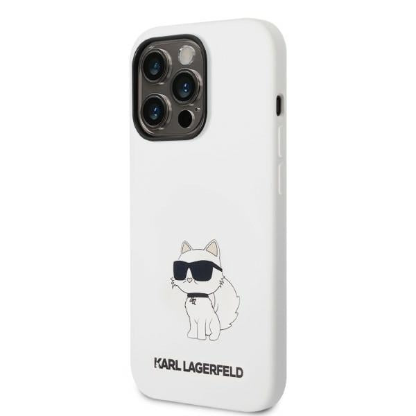 Ovitek MagSafe za Apple iPhone 14 Pro, Karl Lagerfeld, Silicone Choupette, Bela