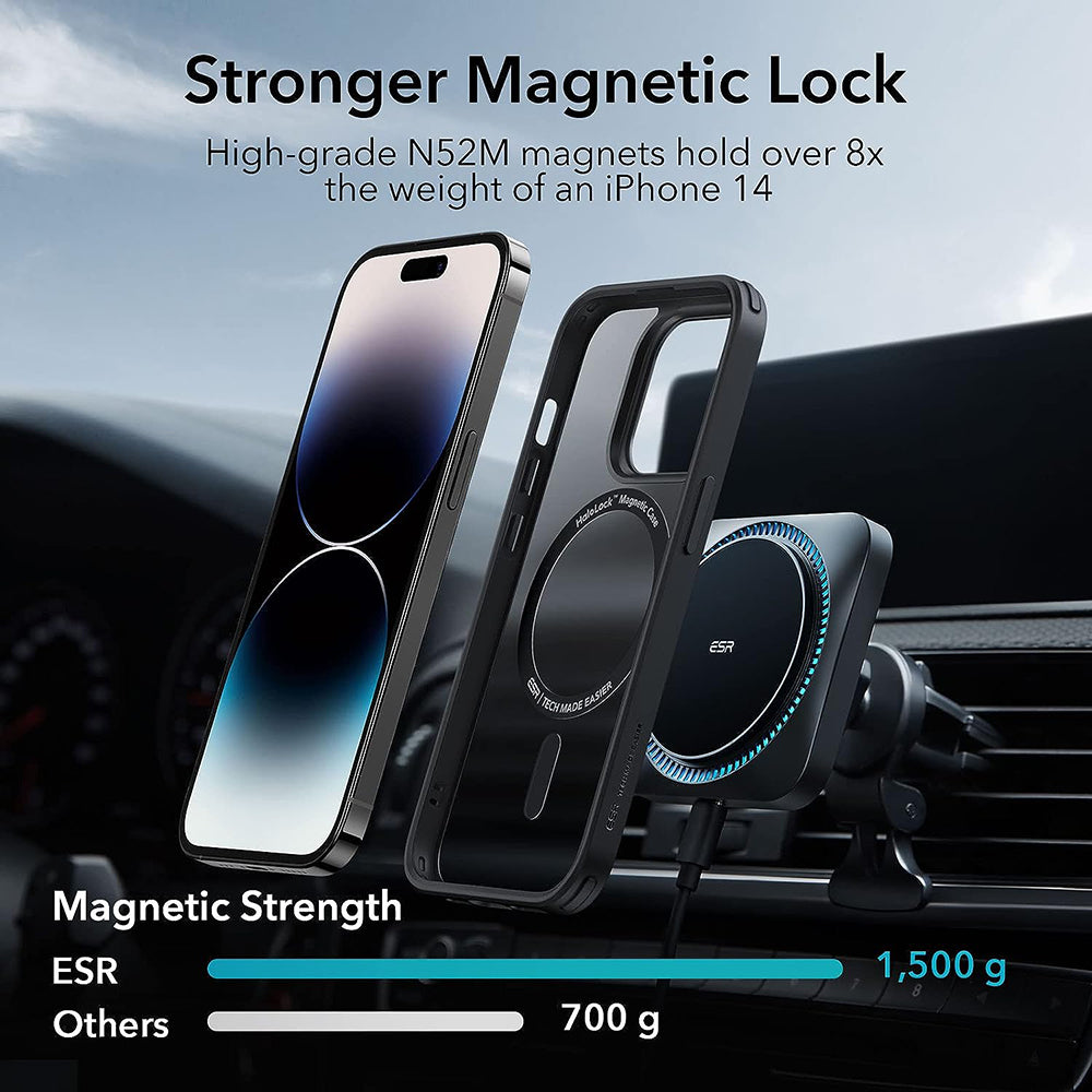 Ovitek MagSafe za Apple iPhone 14 Pro Max, ESR, Classic Hybrid, Črna satenasta