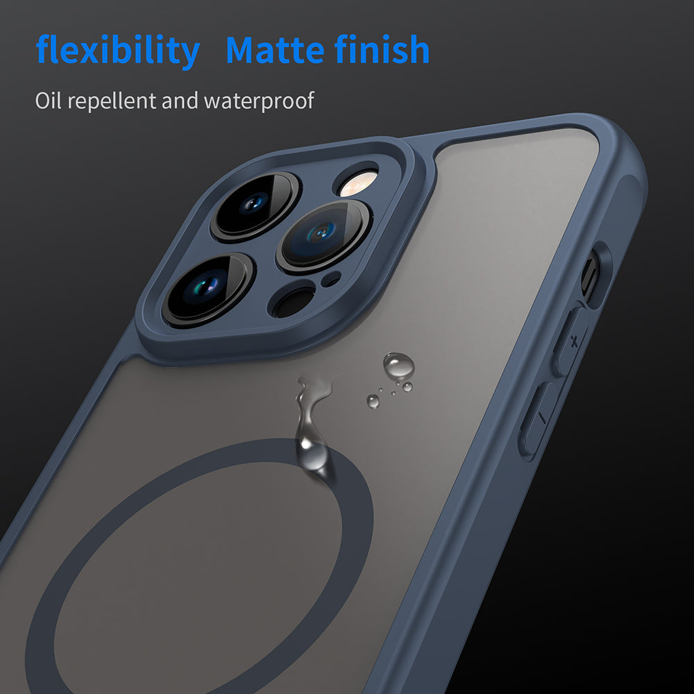 MagSafe ovitek za Apple iPhone 14 Pro Max, Techsuit, HaloFrost II, Temno modra