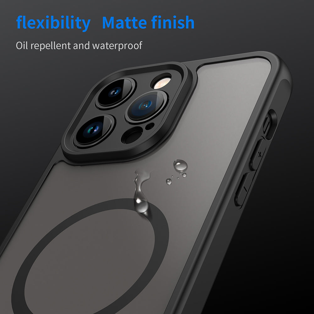 MagSafe Case for Apple iPhone 14 Pro Max, Techsuit, HaloFrost II, Black