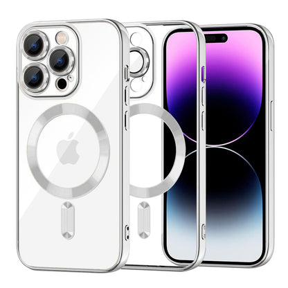 Ovitek MagSafe za Apple iPhone 14 Pro Max, Techsuit, Luxury Crystal, Srebrn