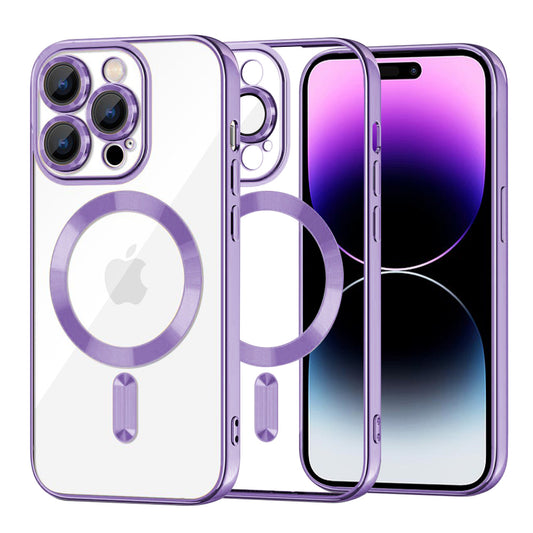 MagSafe Case for Apple iPhone 14 Pro Max, Techsuit, Luxury Crystal, Light Purple