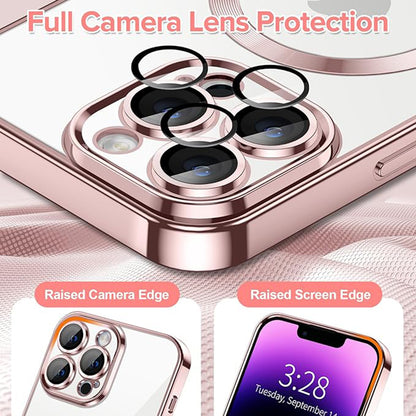 Ovitek MagSafe za Apple iPhone 14 Pro Max, Techsuit, Luxury Crystal, Roza