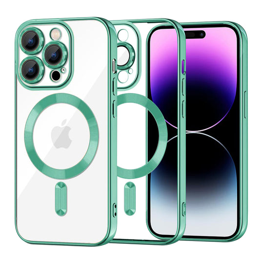 MagSafe ovitek za Apple iPhone 14 Pro Max, Techsuit, Luxury Crystal, Svetlo zelena
