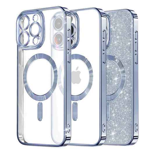 MagSafe ovitek za Apple iPhone 14 Pro Max, Techsuit, Luxury Glitter, Bleu