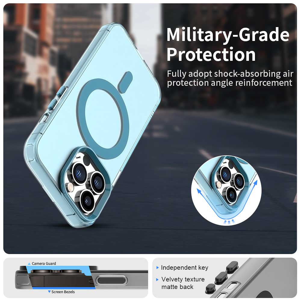 MagSafe ovitek za Apple iPhone 14 Pro, Techsuit, CandyCase, modra
