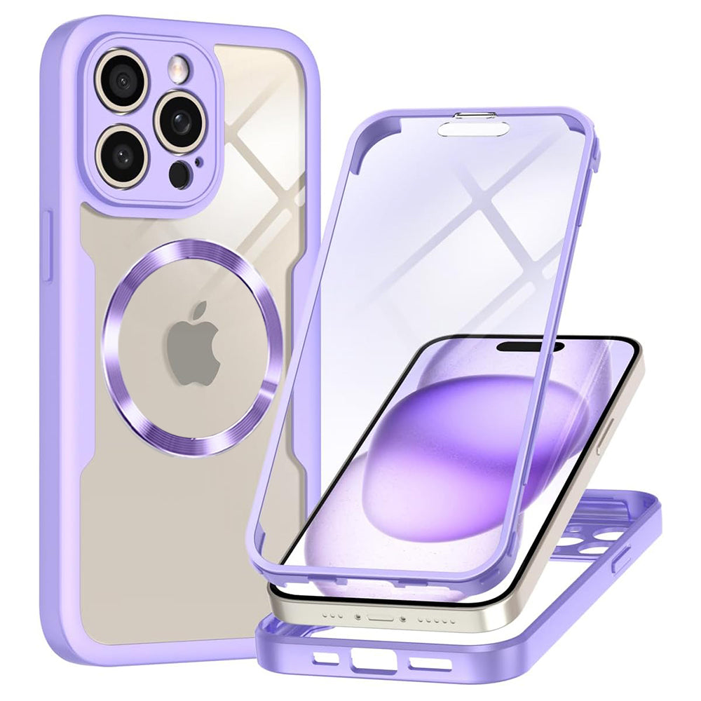 Ovitek MagSafe za Apple iPhone 14 Pro, Techsuit, ColorVerse 360, Vijolična