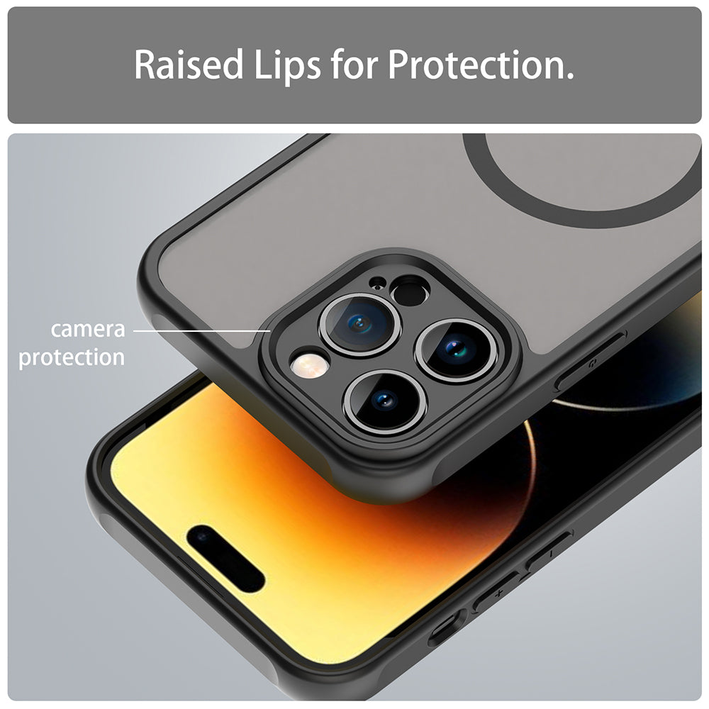 MagSafe Case for Apple iPhone 14 Pro, Techsuit, HaloFrost II, Black