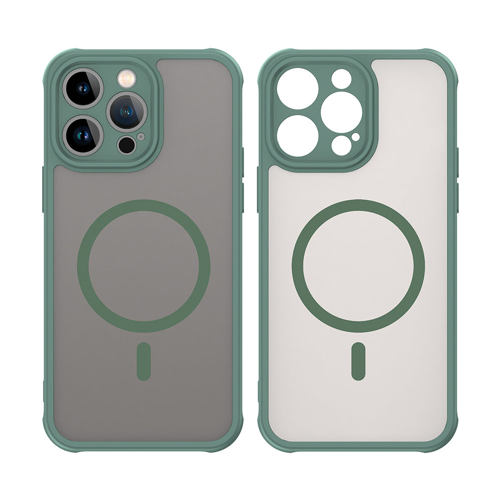 MagSafe Case for Apple iPhone 14 Pro, Techsuit, HaloFrost II, Green