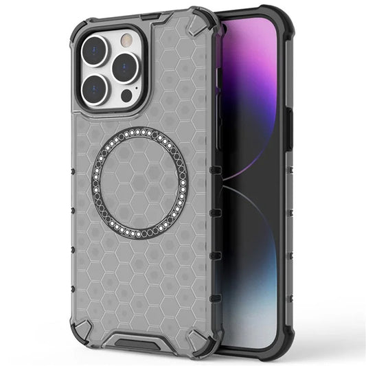 Ovitek MagSafe za Apple iPhone 14 Pro, Techsuit, HoneyComb Shield, bel