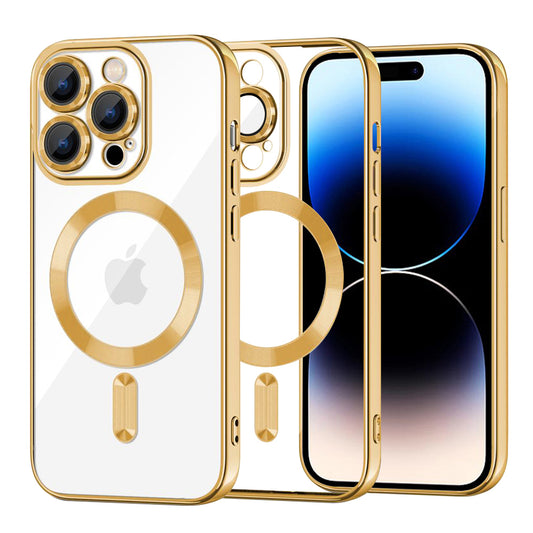 Ovitek MagSafe za Apple iPhone 14 Pro, Techsuit, Luxury Crystal, Zlata