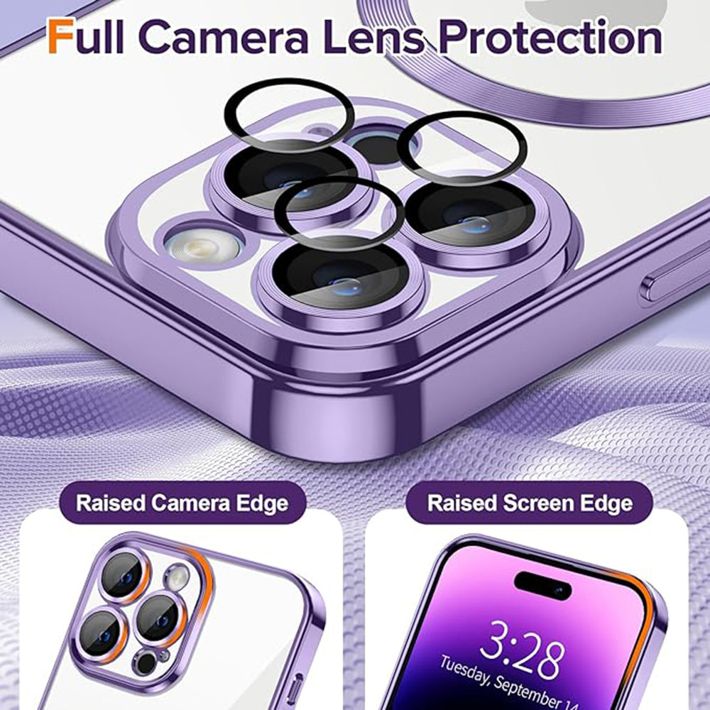 MagSafe Case for Apple iPhone 14 Pro, Techsuit, Luxury Crystal, Light Purple