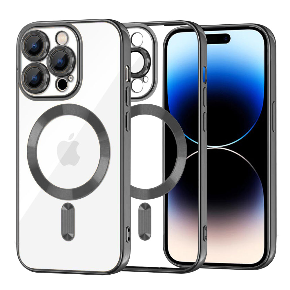 Ovitek MagSafe za Apple iPhone 14 Pro, Techsuit, Luxury Crystal, Črn