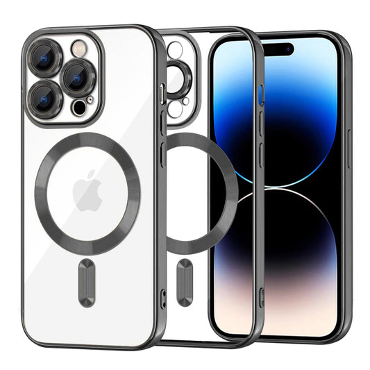 Ovitek MagSafe za Apple iPhone 14 Pro, Techsuit, Luxury Crystal, Črn