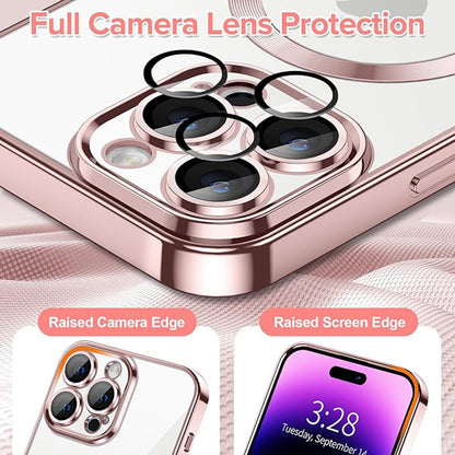 Ovitek MagSafe za Apple iPhone 14 Pro, Techsuit, Luxury Crystal, Roza