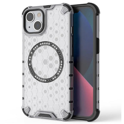 Ovitek MagSafe za Apple iPhone 14, Techsuit, HoneyComb Shield, Bela