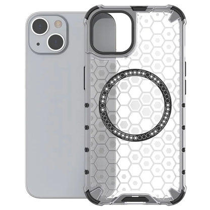 Ovitek MagSafe za Apple iPhone 14, Techsuit, HoneyComb Shield, Bela
