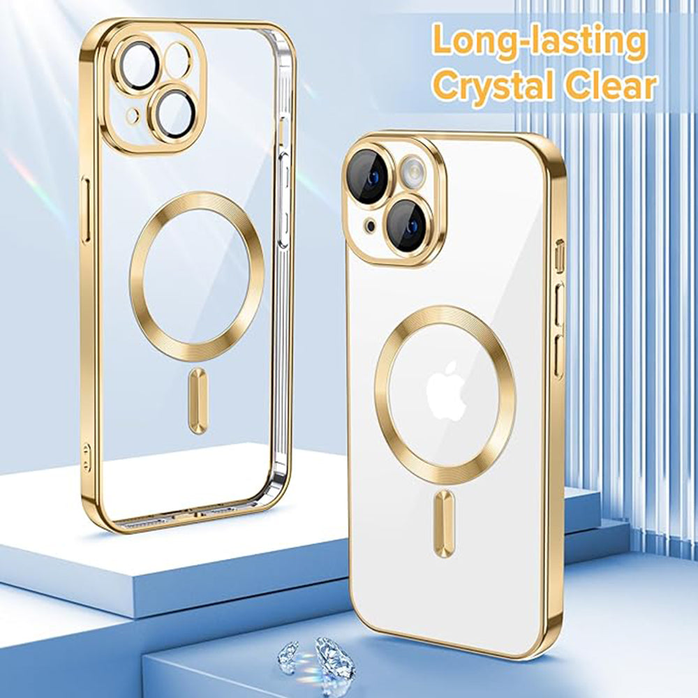 Ovitek MagSafe za Apple iPhone 14, Techsuit, Luxury Crystal, Zlata
