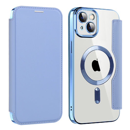 Ovitek MagSafe za Apple iPhone 14, Techsuit, SmartMag Book, modra
