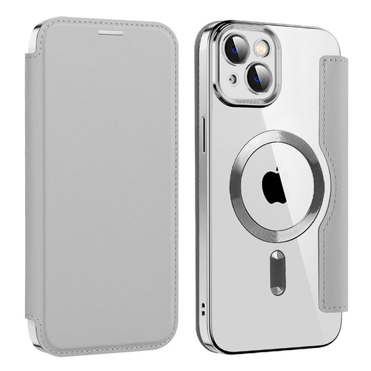 Ovitek MagSafe za Apple iPhone 14, Techsuit, SmartMag Book, Siva