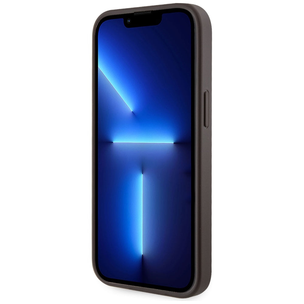 Ovitek MagSafe za Apple iPhone 15, Guess, Cardslot 4G Stripes, Rjava