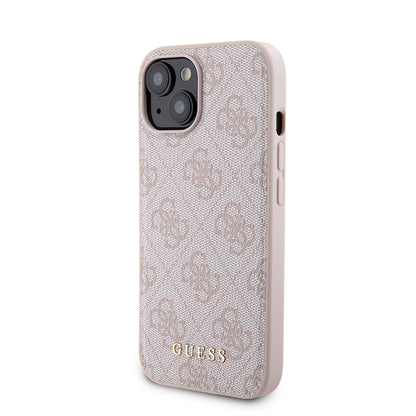 Ovitek MagSafe za Apple iPhone 15, Guess, Powerbank 4G Metal Logo, Roza