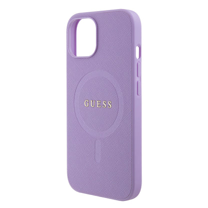 Ovitek MagSafe za Apple iPhone 15, Guess, Saffiano, Vijolična