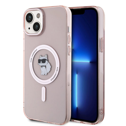 Ovitek MagSafe za Apple iPhone 15 Plus / 14 Plus, Karl Lagerfeld, IML Choupette, Roza