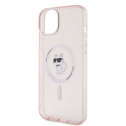 Ovitek MagSafe za Apple iPhone 15 Plus / 14 Plus, Karl Lagerfeld, IML Choupette, Roza