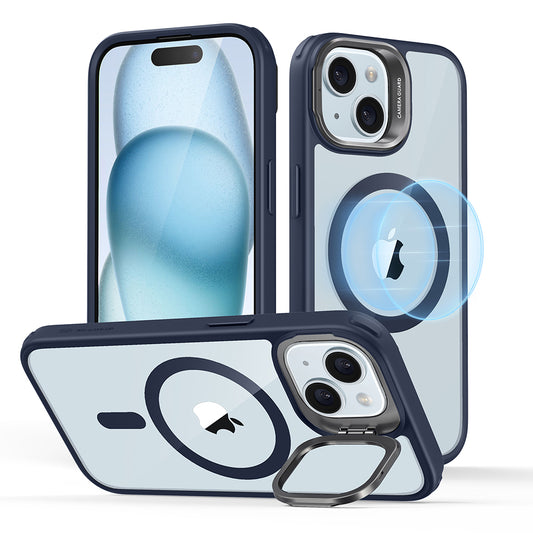 Ovitek MagSafe za Apple iPhone 15 Plus, ESR, Classic Hybrid Kickstand, Prozorno mornarsko modra