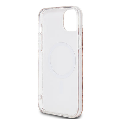 MagSafe Case for Apple iPhone 15 Plus, Guess, IML Gcube, Brown