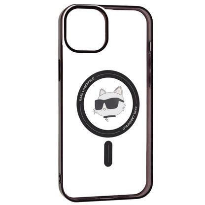 MagSafe Case for Apple iPhone 15 Plus, Karl Lagerfeld, IML Choupette's Head, Transparent