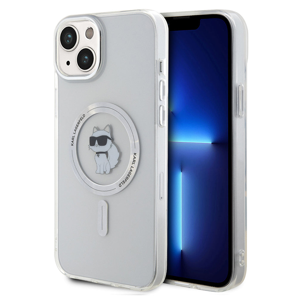 Ovitek MagSafe za Apple iPhone 15 Plus / 14 Plus, Karl Lagerfeld, IML Choupette, Prozoren