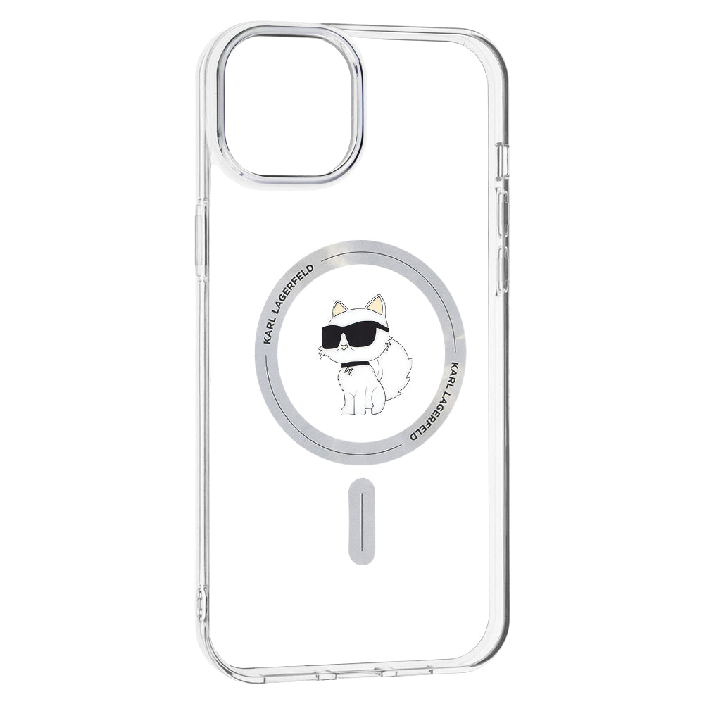 Ovitek MagSafe za Apple iPhone 15 Plus / 14 Plus, Karl Lagerfeld, IML Choupette, Prozoren
