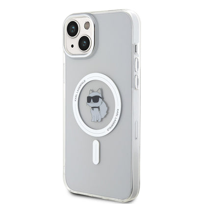 Ovitek MagSafe za Apple iPhone 15 Plus / 14 Plus, Karl Lagerfeld, IML Choupette, Prozoren