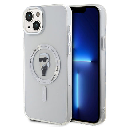 Ovitek MagSafe za Apple iPhone 15 Plus, Karl Lagerfeld, IML Ikonik Karl, Prozoren