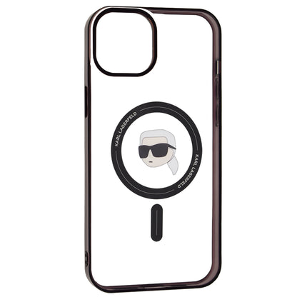 MagSafe Case for Apple iPhone 15 Plus, Karl Lagerfeld, IML Karl's Head, Transparent