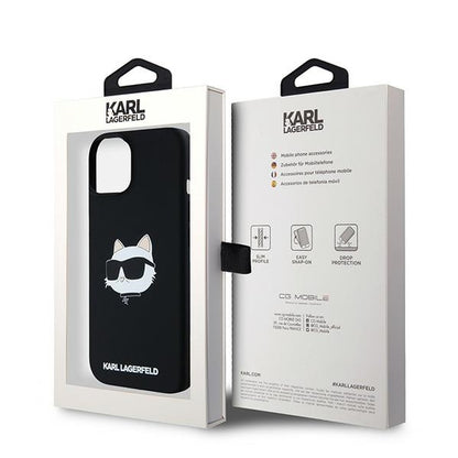 Ovitek MagSafe za Apple iPhone 15 Plus, Karl Lagerfeld, Silikon Choupette's Head, Črn